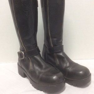 Harley Davidson Boots: Womens Double Zippers Biker